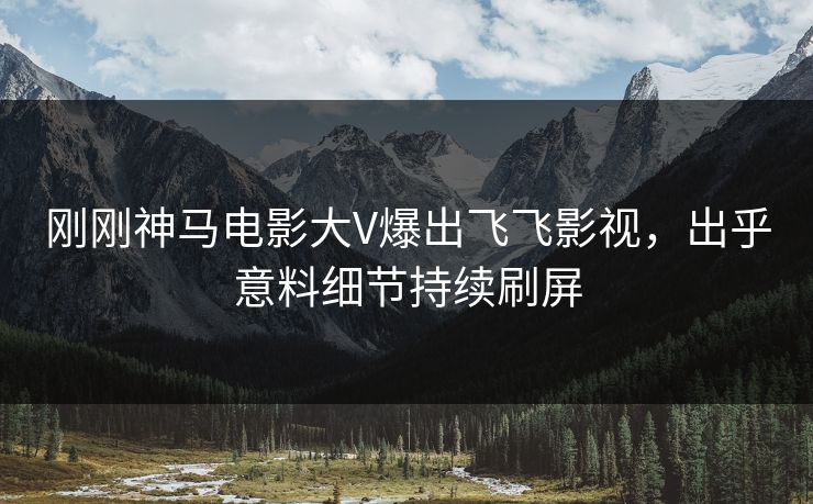 刚刚神马电影大V爆出飞飞影视，出乎意料细节持续刷屏