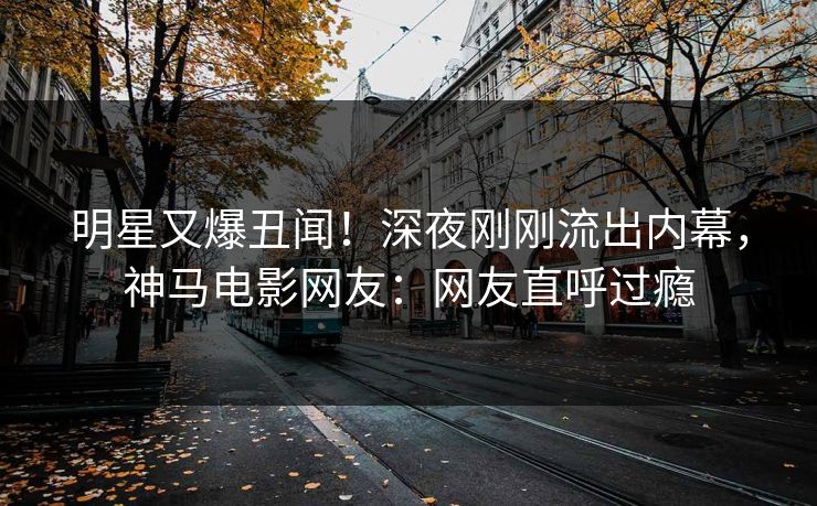 明星又爆丑闻！深夜刚刚流出内幕，神马电影网友：网友直呼过瘾