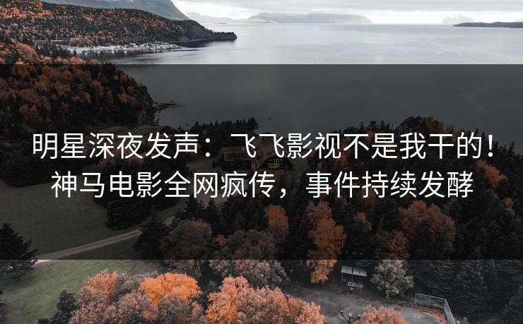 明星深夜发声：飞飞影视不是我干的！神马电影全网疯传，事件持续发酵