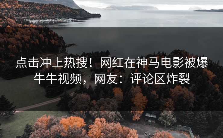 点击冲上热搜！网红在神马电影被爆牛牛视频，网友：评论区炸裂